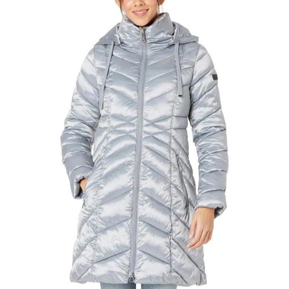 NWT $230 SAM EDELMAN Women XS (US 0-2) Hooded Puffer Coat Winter Snow Jacket - Picture 6 of 16